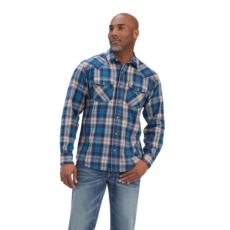 Ariat Hemden Herren - Huntleigh Retro Fit Blau/Weiß ( ZWAET-8026 )